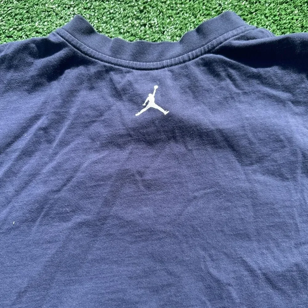 Vintage Nike Air Jordan Shirt Men’s XL Embroidered Jumpman Logo Blue White Y2K